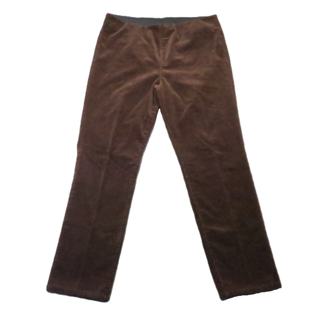 Soft Surroundings Corduroy Pull On Pants Womens PM Brown Stretch Academia Casual